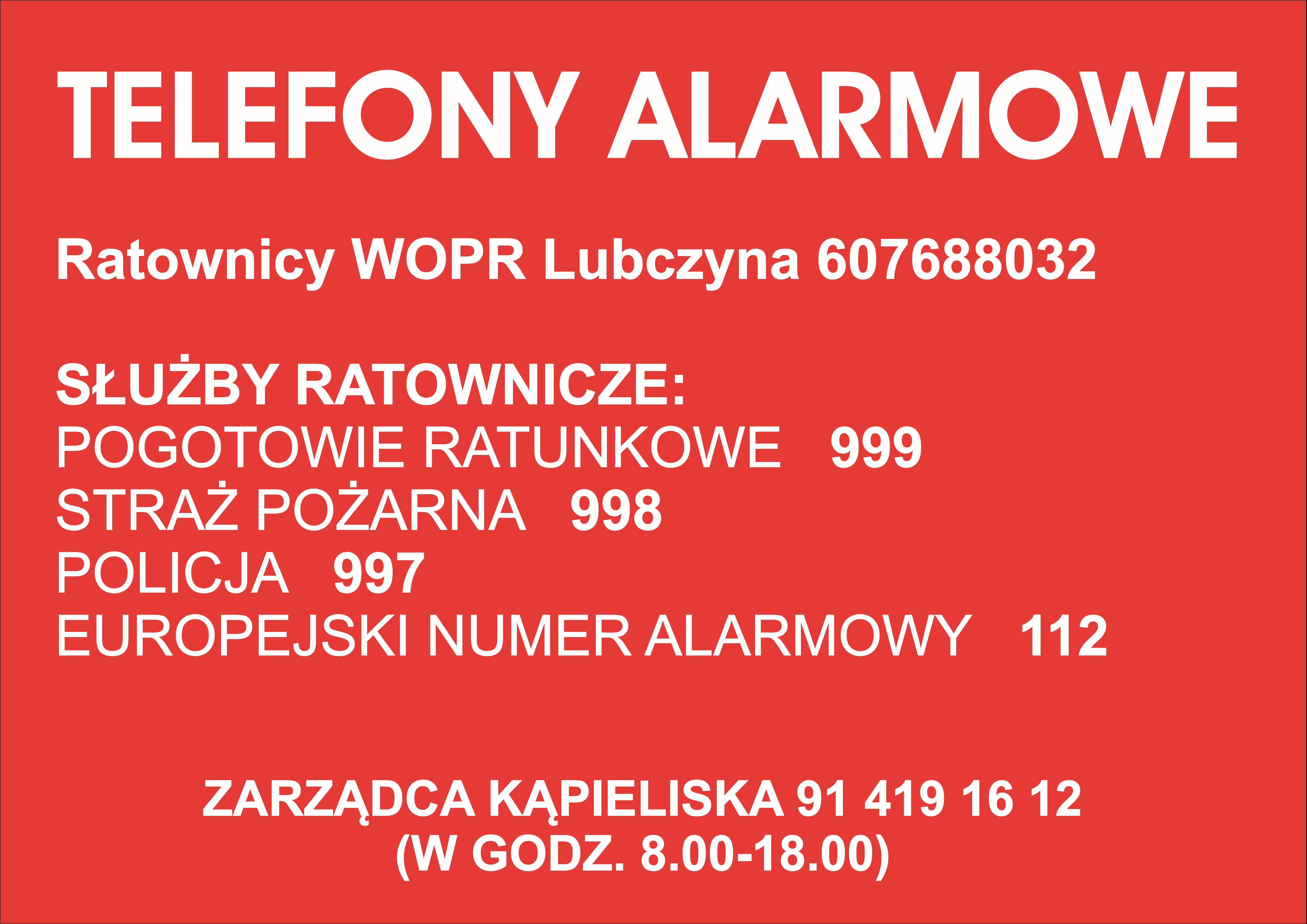 telefony alarmowe